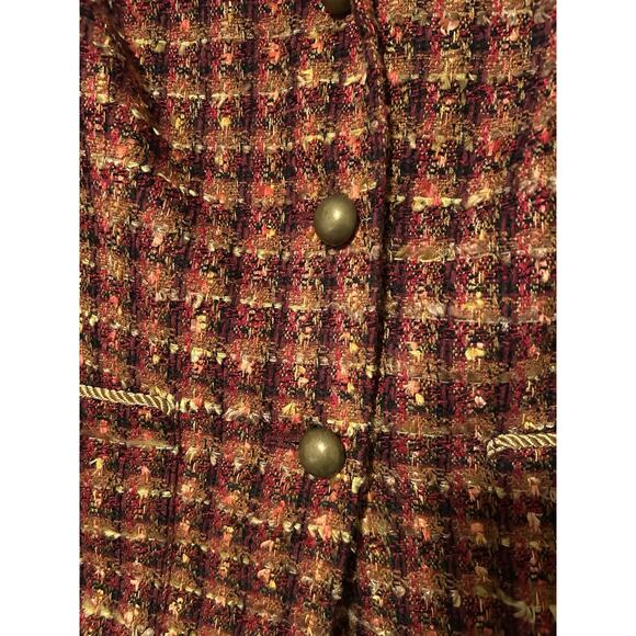 Coldwater Creek Tweed PS Womens Blazer Jacket Fall Color Lined 2 Pockets Classic - Picture 2 of 7